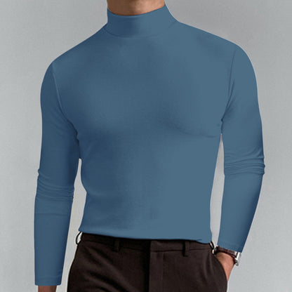Men's Athletic Slim Fit Mock Neck Long Sleeve Pullover
