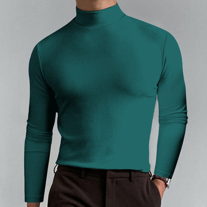 Men's Athletic Slim Fit Mock Neck Long Sleeve Pullover