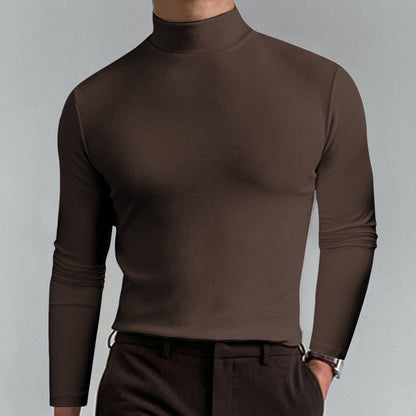 Men's Athletic Slim Fit Mock Neck Long Sleeve Pullover