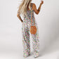 🌼 50% RABATT ☀️ | Ärmlös Jumpsuit med Blommönster – Hög midja & Vida Ben