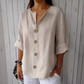 【S-4XL】👚Luźna bluzka damska zapinana na guziki