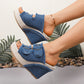 👡 Damskie sandały na obcasie z dżinsu – Casual, wygodne & uniwersalne ✨☀️