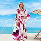 👗 50% RABATU! 🌸 Długa sukienka w kwiaty dla kobiet z dekoltem w serek – zwiewny materiał, romantyczny fason i idealna na lato ☀️