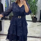🔥😍[S–4XL]🥳Sukienka z dekoltem w serek sięgająca do kolan👗