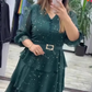 🔥😍[S–4XL]🥳Sukienka z dekoltem w serek sięgająca do kolan👗