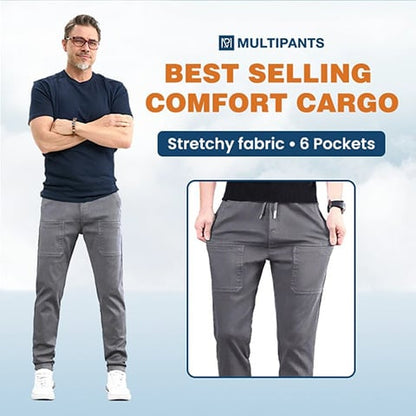 Men's 4-Way Stretch Multi-Pocket Everyday Cargo Pants