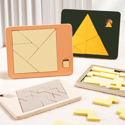 🧠🧩Drewniana gra logiczna Tangram
