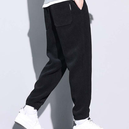 🔥50% OFF👖Tapered Drawstring Corduroy Pants with Pockets