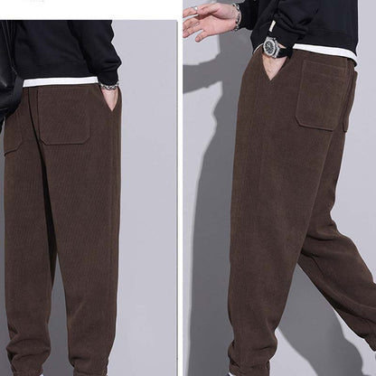 🔥50% OFF👖Tapered Drawstring Corduroy Pants with Pockets