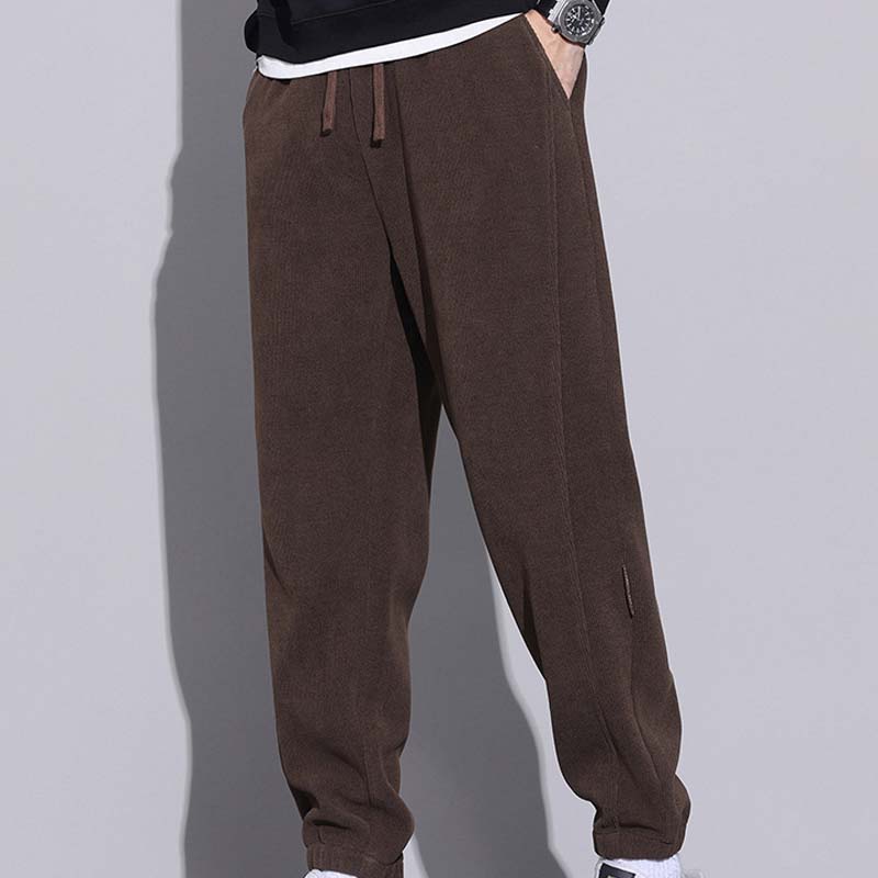 🔥50% OFF👖Tapered Drawstring Corduroy Pants with Pockets