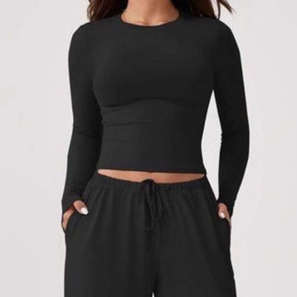 ⏰Women's Casual Crop Top & Drawstring Pants Set