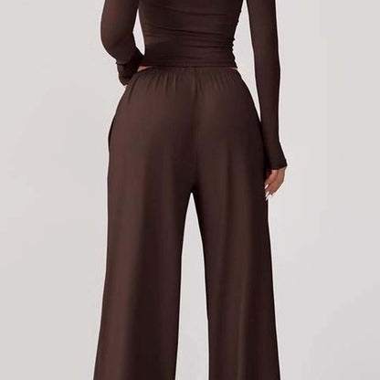 ⏰Women's Casual Crop Top & Drawstring Pants Set