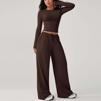 ⏰Women's Casual Crop Top & Drawstring Pants Set