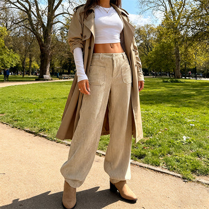 👖Nowość -49%!🥰Damskie spodnie casualowe, luźne, z wysokim stanem💕