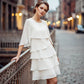 🎁Elegancka sukienka warstwowa z rękawami z falbanami dla kobiet