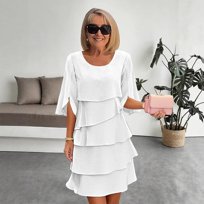 🎁Elegancka sukienka warstwowa z rękawami z falbanami dla kobiet