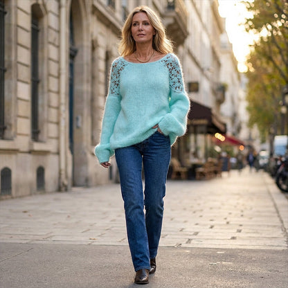 ⏳Time-Limited Special⏰Women's Crochet Lace Lantern Sleeve Sweater👚🌸