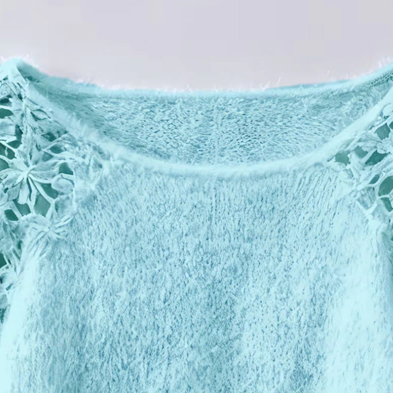 ⏳Time-Limited Special⏰Women's Crochet Lace Lantern Sleeve Sweater👚🌸