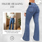 👖 Damskie elastyczne dzwony – wysoki stan, dopasowany krój i retro styl ✨