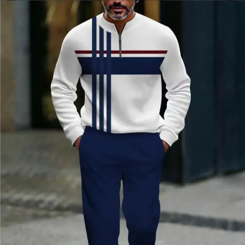 🔥🧵 Men's Graphic Print Pullover & Pants Set – Bold streetwear style. Ultimate comfort for lounging or errands👖