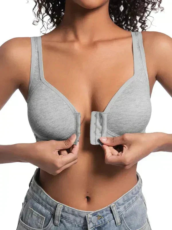👙💪 Adjustable Front Closure Push-Up Bra – Wire-Free, Seamless & Side Support  ✨
