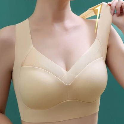 Women's Seamless Wireless Push-Up Bra with Back Smoothing & Natural Lift