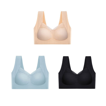 Women's Seamless Wireless Push-Up Bra with Back Smoothing & Natural Lift