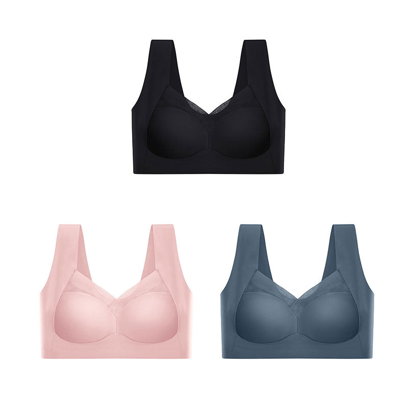 Women's Seamless Wireless Push-Up Bra with Back Smoothing & Natural Lift