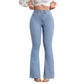 👖 Damskie Jeansy z Wysokim Stanem – Elastyczne i z Szerokimi Nogawkami! ✨💙