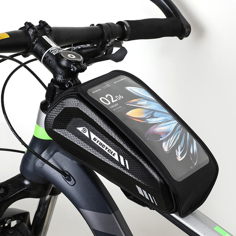 🚴 50% OFF NOW! 📲 Waterproof Bike Top Tube Bag – Hard-Shell Phone Holder, Touch-Sensitive & Large Capacity 🛡️