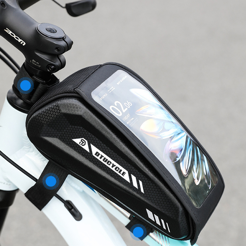 🚴 50% OFF NOW! 📲 Waterproof Bike Top Tube Bag – Hard-Shell Phone Holder, Touch-Sensitive & Large Capacity 🛡️