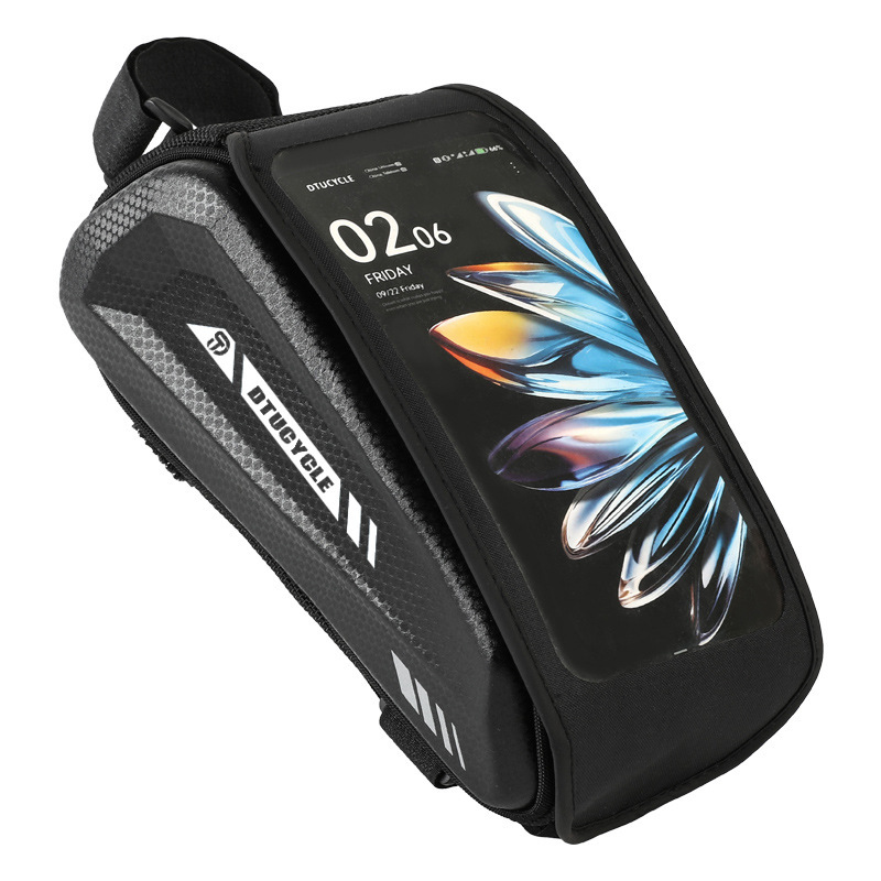 🚴 50% OFF NOW! 📲 Waterproof Bike Top Tube Bag – Hard-Shell Phone Holder, Touch-Sensitive & Large Capacity 🛡️