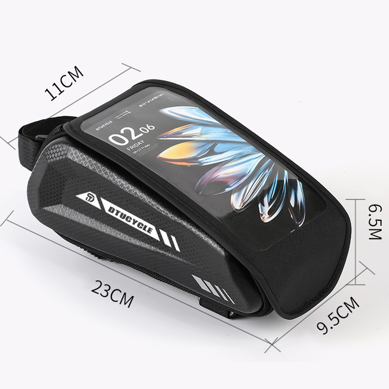 🚴 50% OFF NOW! 📲 Waterproof Bike Top Tube Bag – Hard-Shell Phone Holder, Touch-Sensitive & Large Capacity 🛡️