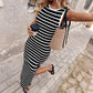 👗 50% RABATU! ✨ Sukienka bez rękawów w paski, wykonana ściegiem ściągaczowym – dopasowana, wygodna i idealna na lato oraz na co dzień 🌸