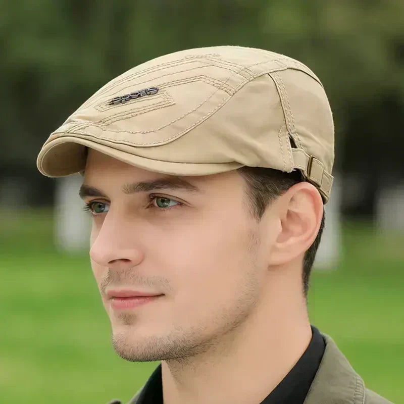 🧢 Classic Heritage Flat Cap – All-Season Breathable Cotton Ivy Hat | Adjustable Fit