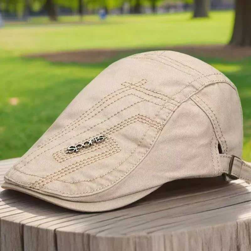 🧢 Classic Heritage Flat Cap – All-Season Breathable Cotton Ivy Hat | Adjustable Fit