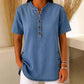 Damski, przewiewny, casualowy top w stylu jeansowym