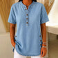 Damski, przewiewny, casualowy top w stylu jeansowym