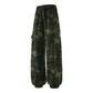 Męskie spodnie casual w kamuflażu ze sznurkiem