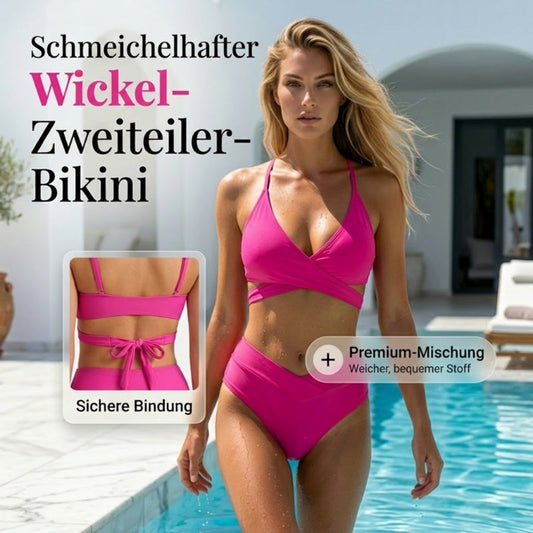 Seksowny dwuczęściowy komplet bikini damski z wiązaniem