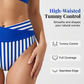 【S-3XL】🏊‍♀️ Bikini z blokami kolorów i paskami – modny dwuczęściowy kostium na plażę