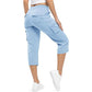 Damskie lekkie spodnie cargo capri
