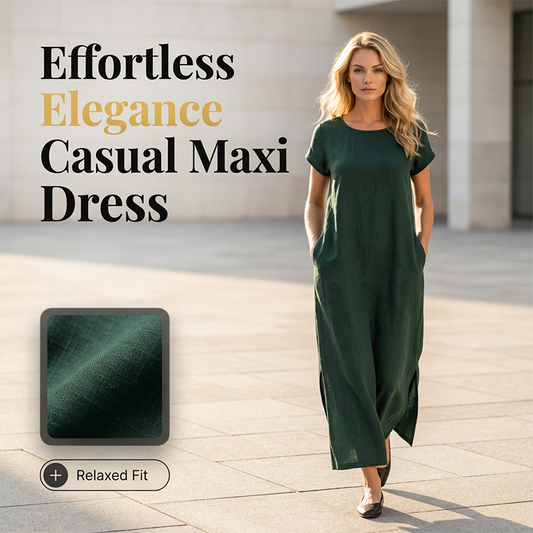 Damski prosty, codzienny maxi dress