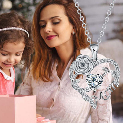 Naszyjnik z wisiorkiem Rose Heart "Mama"