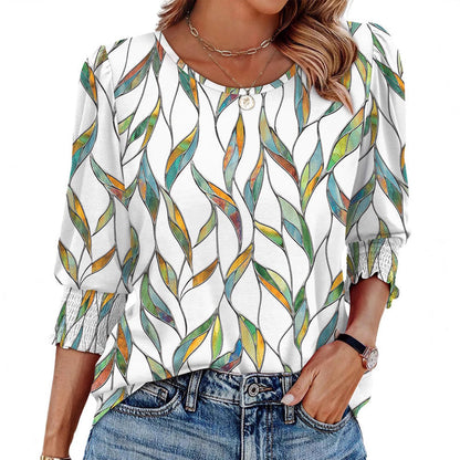 Damskie Casual Bluzy z Trzy Czwarte Rękawem