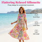 Kolorowa, luźna sukienka wakacyjna