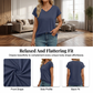 Damski Casual T-shirt z Dekoltem w Szpic i Krótkim Rękawem