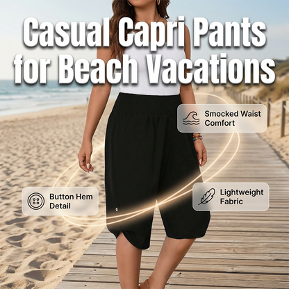 Damskie lekkie spodnie capri