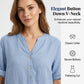 Damski Casual Tunic z Dekoltem w Kształcie Litery V i Guzikami