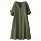 Damski Casual Tunic z Dekoltem w Kształcie Litery V i Guzikami